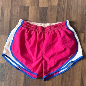 Nike Women's Pink and Blue Athletic Shorts